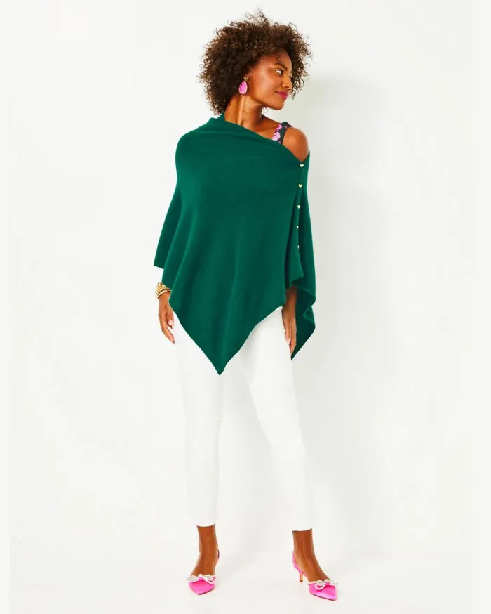 Women Lilly Pulitzer Tops Harp Cashmere Wrap Evergreen Women Lilly Pulitzer Tops Harp Cashmere Wrap Evergreen