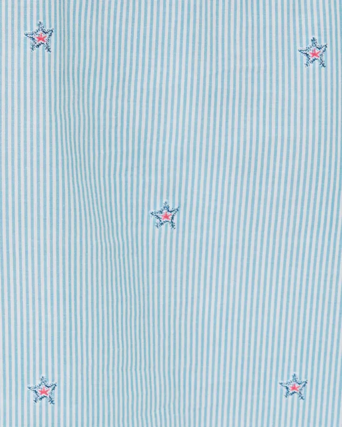 Women Lilly Pulitzer Tops Sea View Button Down Top Hydra Blue Seaside Star Jacquard Stripe Women Lilly Pulitzer Tops Sea View Button Down Top Hydra Blue Seaside Star Jacquard Stripe