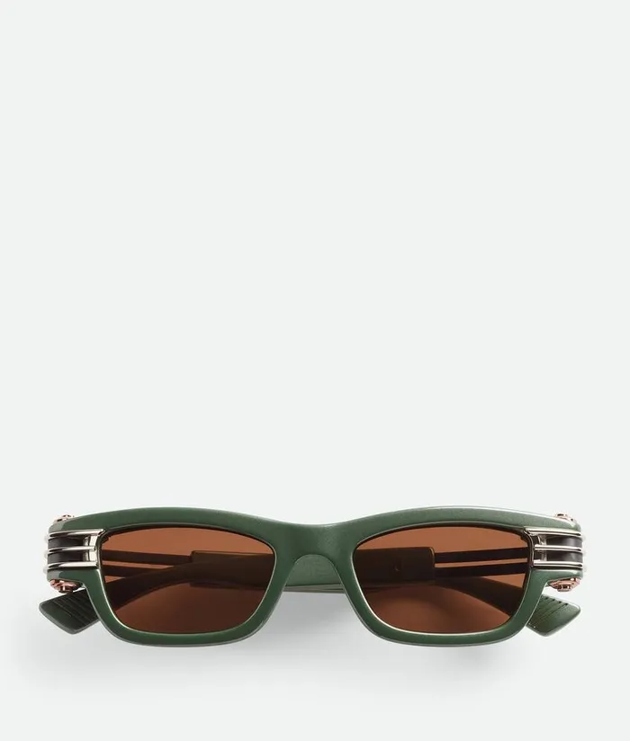 WomenMen Bottega Veneta Sunglasses Bolt Squared Sunglasses Greencopper
