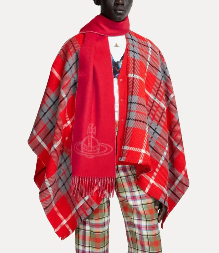 WomenMen Double Logo Scarf Red Vivienne Westwood Scarves And Ponchos WomenMen Double Logo Scarf Red Vivienne Westwood Scarves And Ponchos