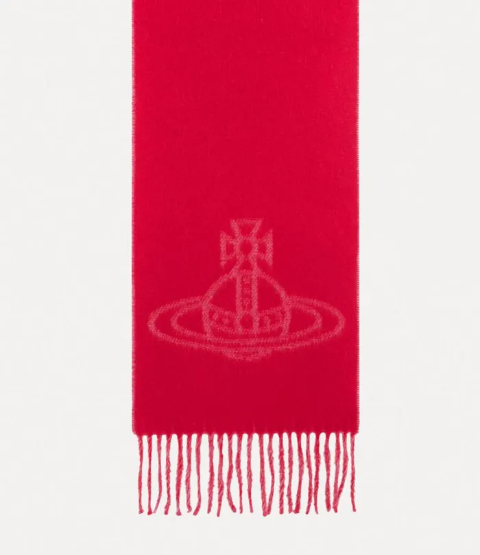WomenMen Double Logo Scarf Red Vivienne Westwood Scarves And Ponchos WomenMen Double Logo Scarf Red Vivienne Westwood Scarves And Ponchos