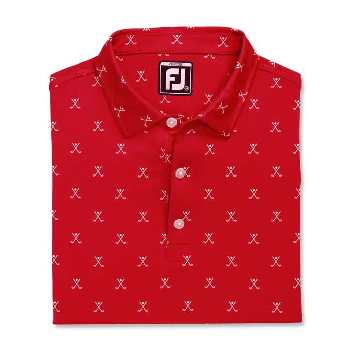 WomenMen FootJoy Apparel Golf Print Shirt Junior Red