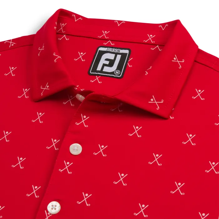 WomenMen FootJoy Apparel Golf Print Shirt Junior Red WomenMen FootJoy Apparel Golf Print Shirt Junior Red