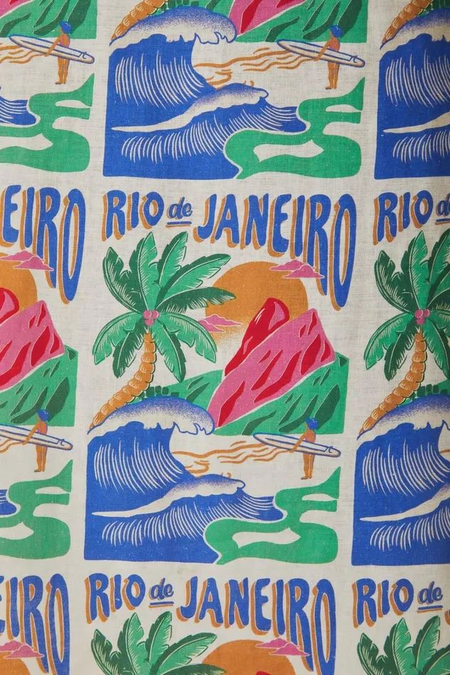 Women Midi Dresses Farm Rio OffWhite Carioca Posters Midi Dress