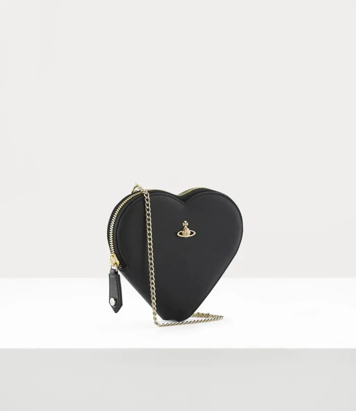 Women New Heart Crossbody Bag Black Vivienne Westwood Crossbody Bags