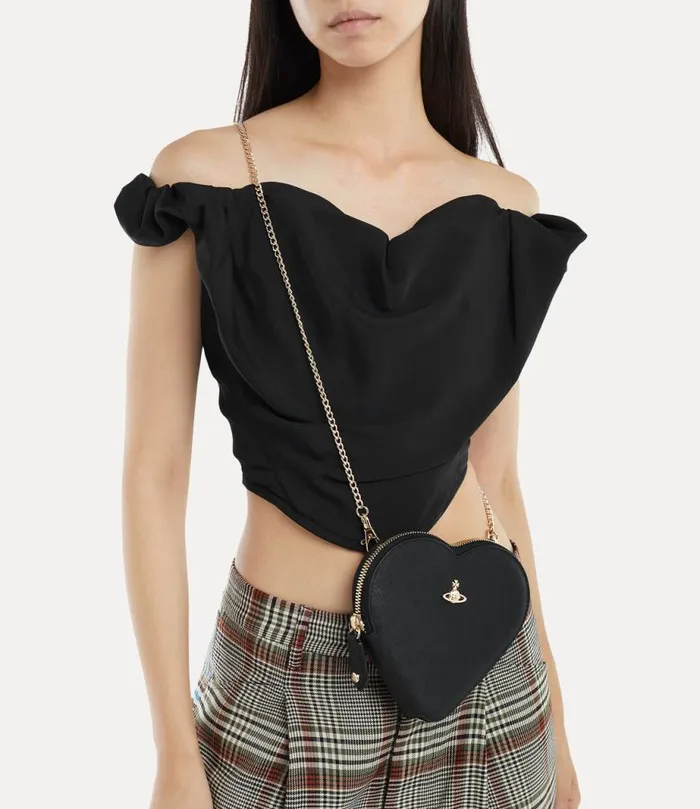 Women New Heart Crossbody Bag Black Vivienne Westwood Crossbody Bags Women New Heart Crossbody Bag Black Vivienne Westwood Crossbody Bags