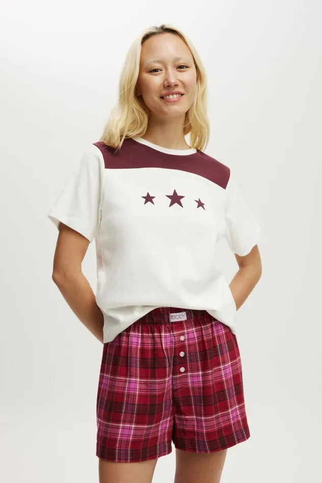Women Pajamas Cotton On Graphic Sleep Tee Coconut Milk Star