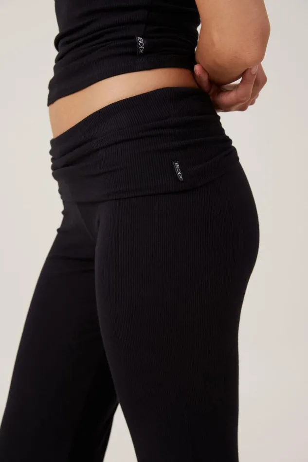 Women Pajamas Cotton On Sleep Recovery Roll Waist Pant True Black Women Pajamas Cotton On Sleep Recovery Roll Waist Pant True Black