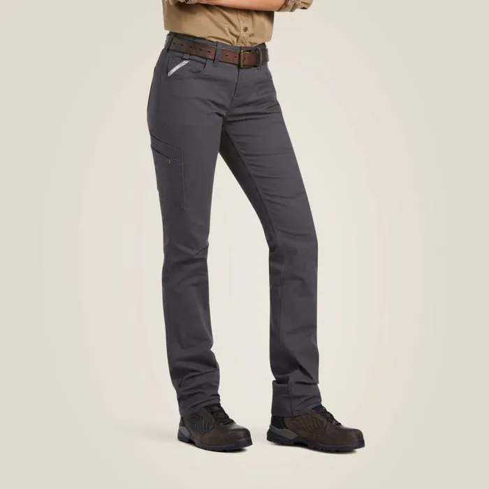 Women Pants and Shorts Ariat Rebar DuraStretch Made Tough Straight Leg Pant Rebar Grey