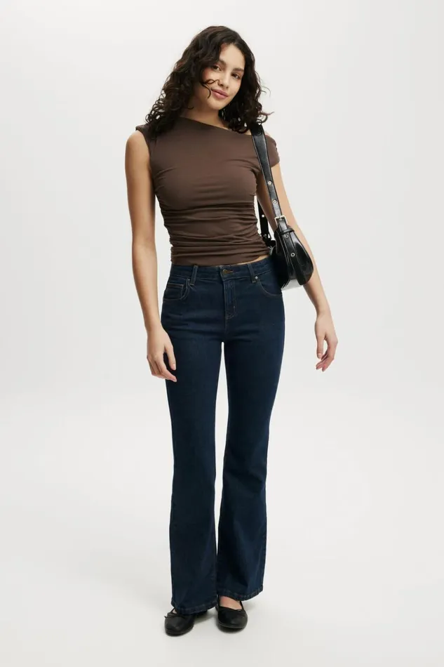 Women Pants Cotton On Stretch Bootcut Flare Jean Oxford Blue