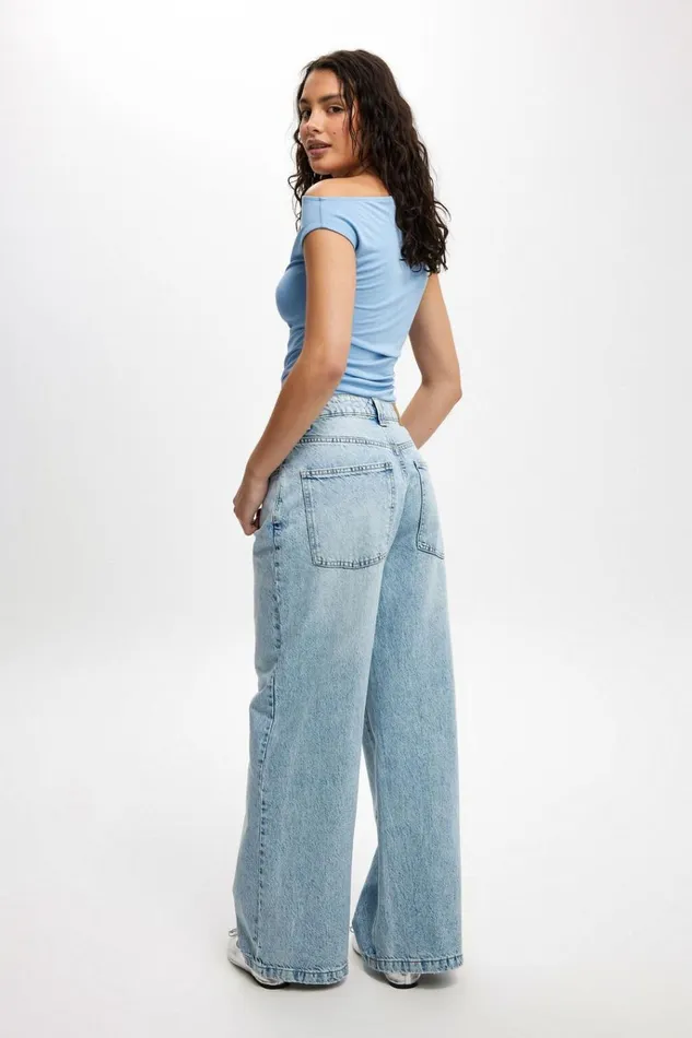Women Pants Cotton On Super Baggy Jean Palm Blue Women Pants Cotton On Super Baggy Jean Palm Blue
