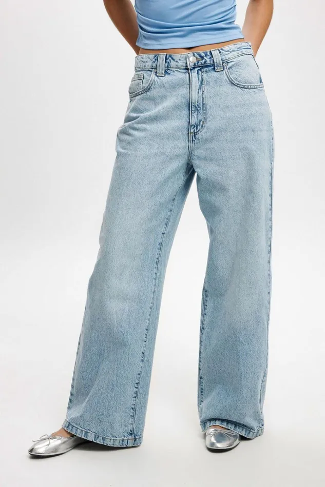 Women Pants Cotton On Super Baggy Jean Palm Blue Women Pants Cotton On Super Baggy Jean Palm Blue