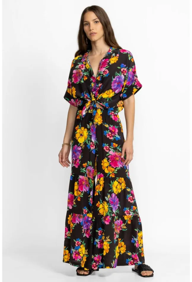 Women Poppy Silk Tiered Pant Poppy Johnny Was Bottoms
