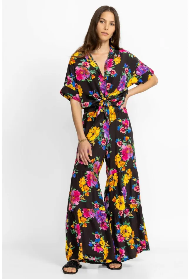 Women Poppy Silk Tiered Pant Poppy Johnny Was Bottoms