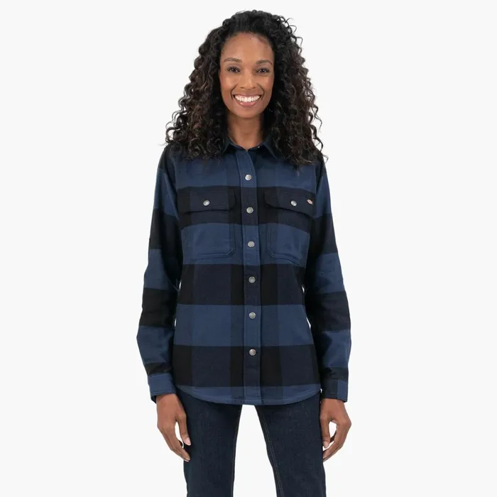Womens DuraTech Renegade Flannel Shirt Ink Navy Buffalo Plaid Ink Navy Buffalo Plaid a1c Women Dickies Button Up Womens DuraTech Renegade Flannel Shirt Ink Navy Buffalo Plaid Ink Navy Buffalo Plaid a1c Women Dickies Button Up