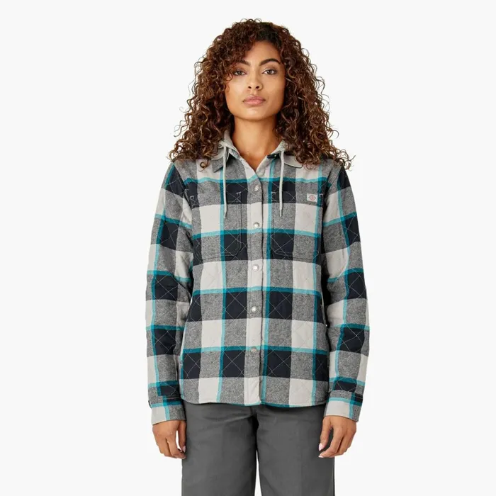 Womens Flannel Hooded Shirt Jacket Alloy Campside Plaid Alloy Campside Plaid a1s Women Dickies Coats and Jackets Womens Flannel Hooded Shirt Jacket Alloy Campside Plaid Alloy Campside Plaid a1s Women Dickies Coats and Jackets