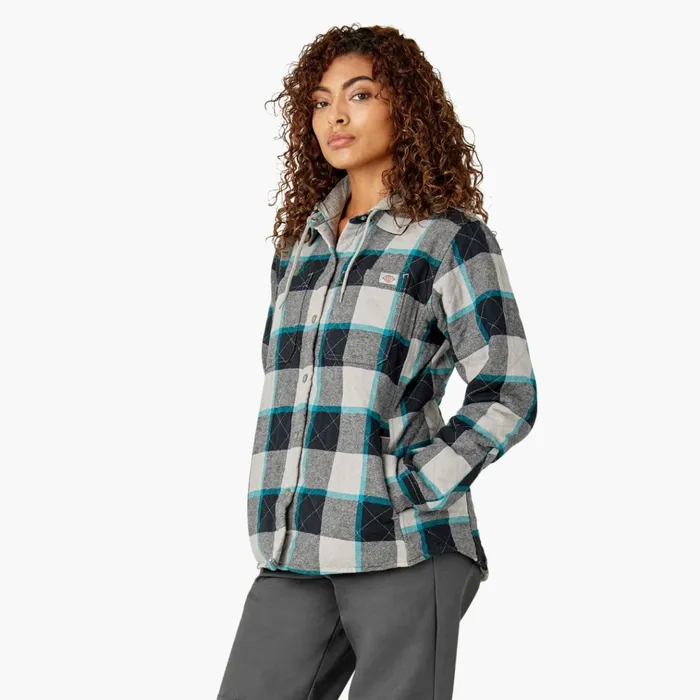 Womens Flannel Hooded Shirt Jacket Alloy Campside Plaid Alloy Campside Plaid a1s Women Dickies Coats and Jackets Womens Flannel Hooded Shirt Jacket Alloy Campside Plaid Alloy Campside Plaid a1s Women Dickies Coats and Jackets