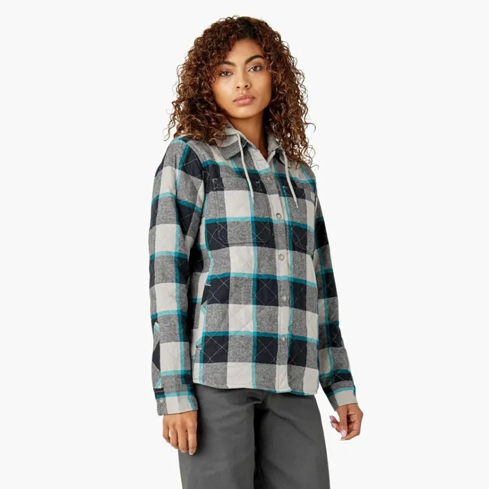 Womens Flannel Hooded Shirt Jacket Alloy Campside Plaid Alloy Campside Plaid a1s Women Dickies Coats and Jackets Womens Flannel Hooded Shirt Jacket Alloy Campside Plaid Alloy Campside Plaid a1s Women Dickies Coats and Jackets