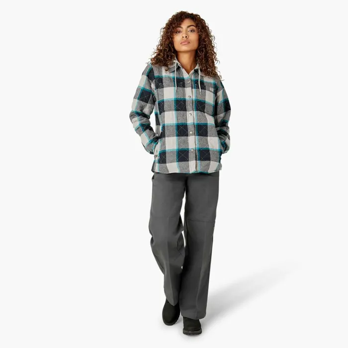 Womens Flannel Hooded Shirt Jacket Alloy Campside Plaid Alloy Campside Plaid a1s Women Dickies Coats and Jackets Womens Flannel Hooded Shirt Jacket Alloy Campside Plaid Alloy Campside Plaid a1s Women Dickies Coats and Jackets