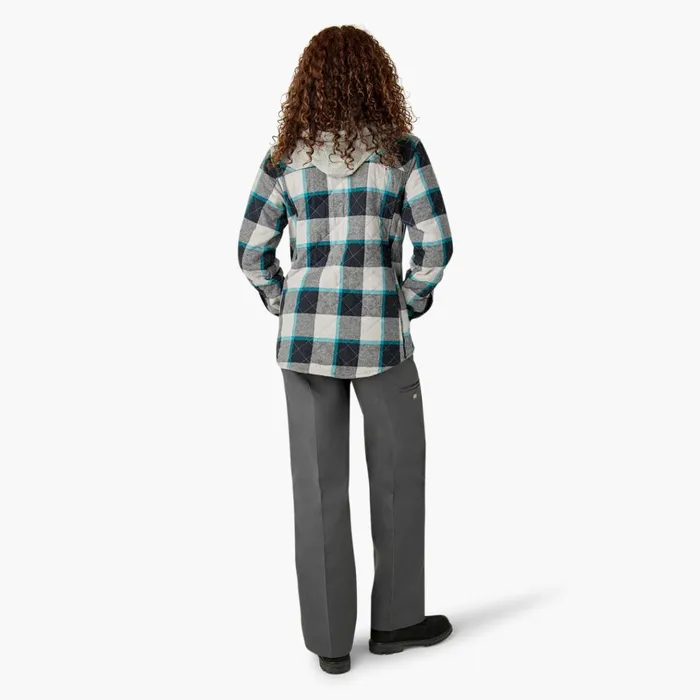 Womens Flannel Hooded Shirt Jacket Alloy Campside Plaid Alloy Campside Plaid a1s Women Dickies Coats and Jackets Womens Flannel Hooded Shirt Jacket Alloy Campside Plaid Alloy Campside Plaid a1s Women Dickies Coats and Jackets