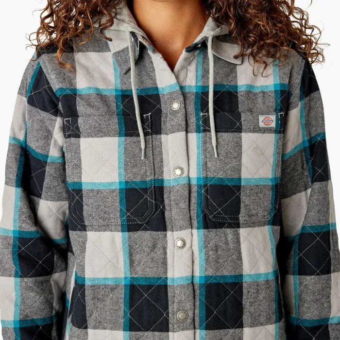 Womens Flannel Hooded Shirt Jacket Alloy Campside Plaid Alloy Campside Plaid a1s Women Dickies Coats and Jackets Womens Flannel Hooded Shirt Jacket Alloy Campside Plaid Alloy Campside Plaid a1s Women Dickies Coats and Jackets