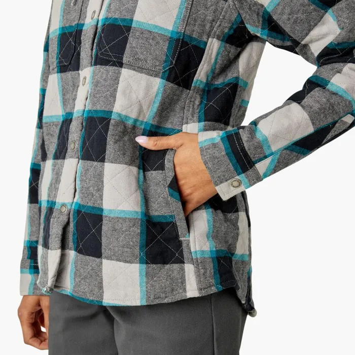 Womens Flannel Hooded Shirt Jacket Alloy Campside Plaid Alloy Campside Plaid a1s Women Dickies Coats and Jackets Womens Flannel Hooded Shirt Jacket Alloy Campside Plaid Alloy Campside Plaid a1s Women Dickies Coats and Jackets