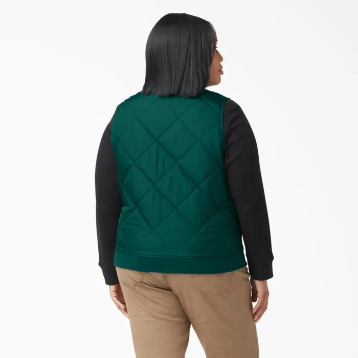 Womens Plus Quilted Vest Forest Green Forest Green ft Women Dickies Vests Womens Plus Quilted Vest Forest Green Forest Green ft Women Dickies Vests