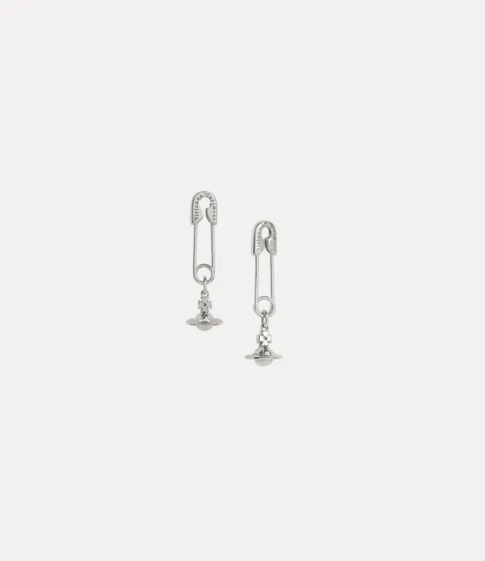 Women Safety Pin Earrings Platinum Vivienne Westwood Earrings