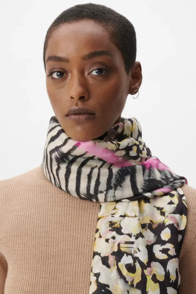Women Scarfs and Triangles Lala Berlin Scarf Abix Modal Mix Animal Patchwork