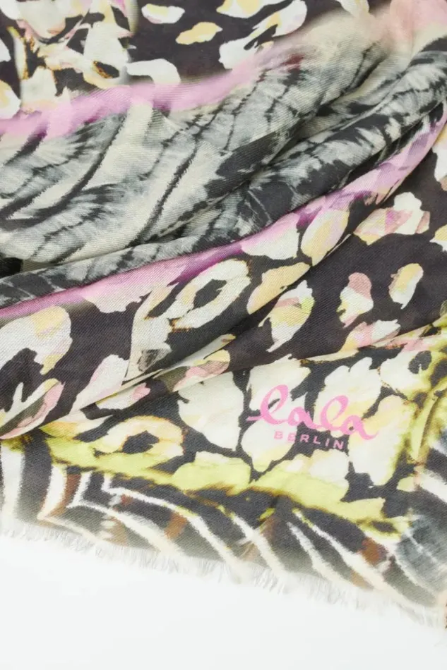 Women Scarfs and Triangles Lala Berlin Scarf Abix Modal Mix Animal Patchwork