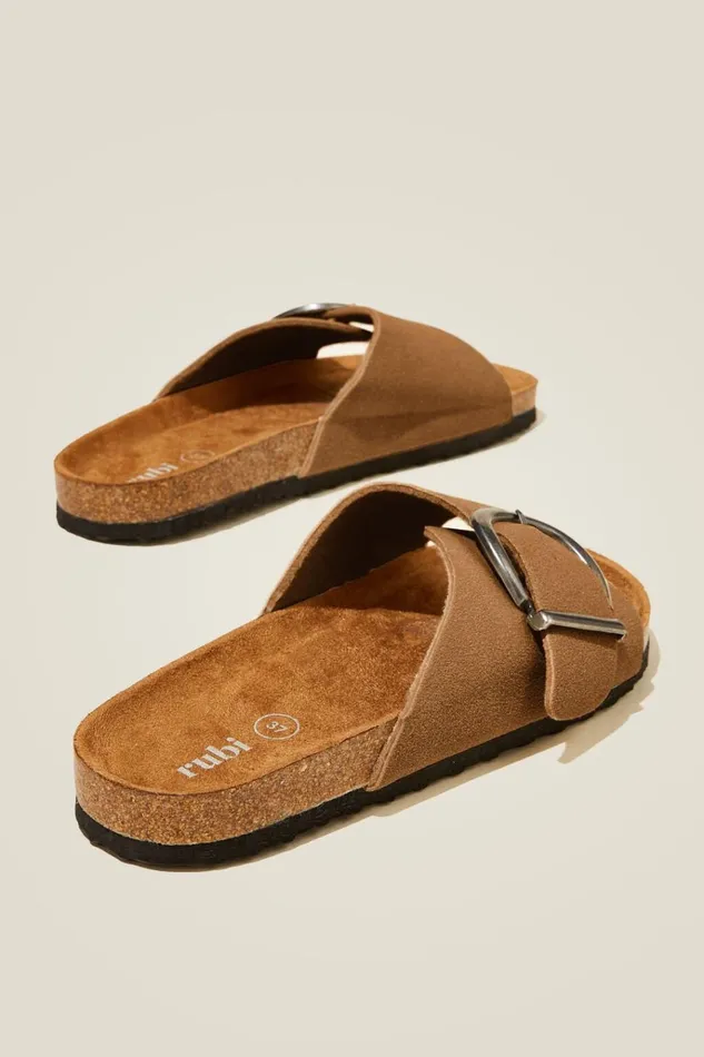 Women Shoes and Slippers Cotton On Rex Single Strap Slide Sienna Brown Micro Women Shoes and Slippers Cotton On Rex Single Strap Slide Sienna Brown Micro