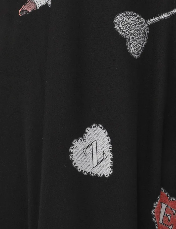 Women Shorts and Pants Zimmermann Crush Flared Culotte Black Love Letters