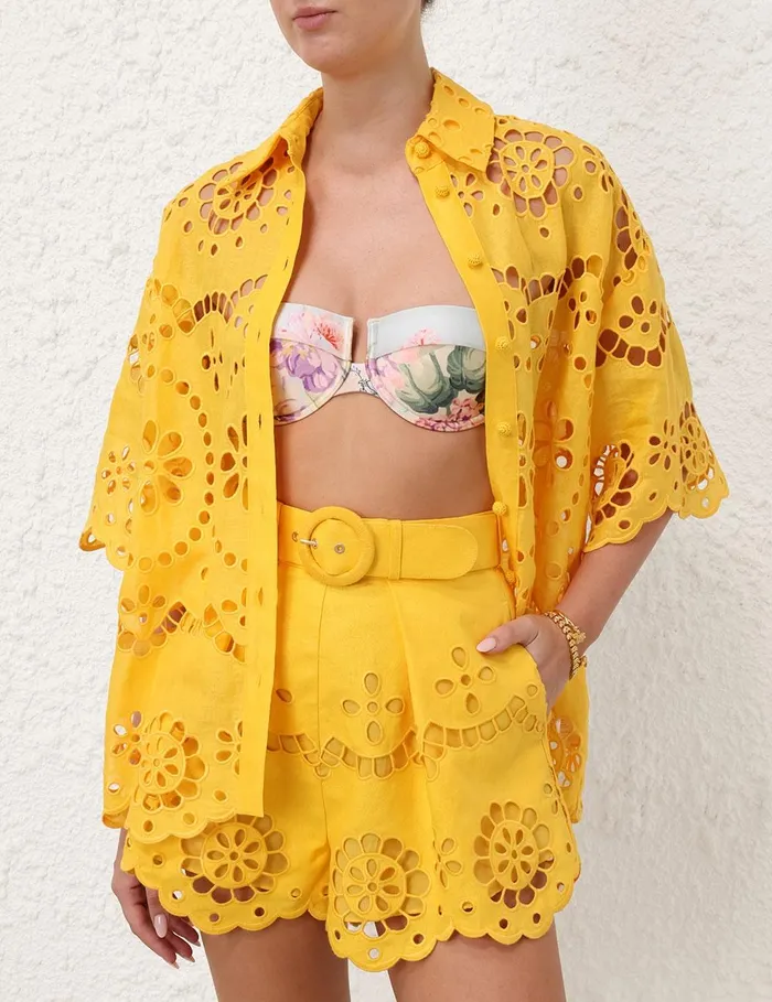 Women Shorts and Pants Zimmermann Pop Embroidered Short Mango