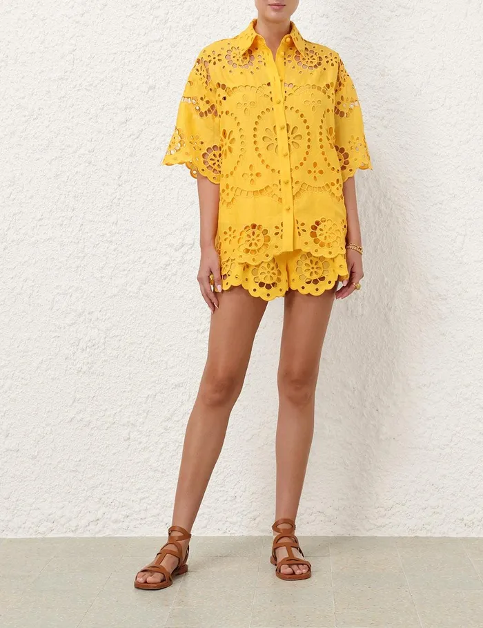 Women Shorts and Pants Zimmermann Pop Embroidered Short Mango