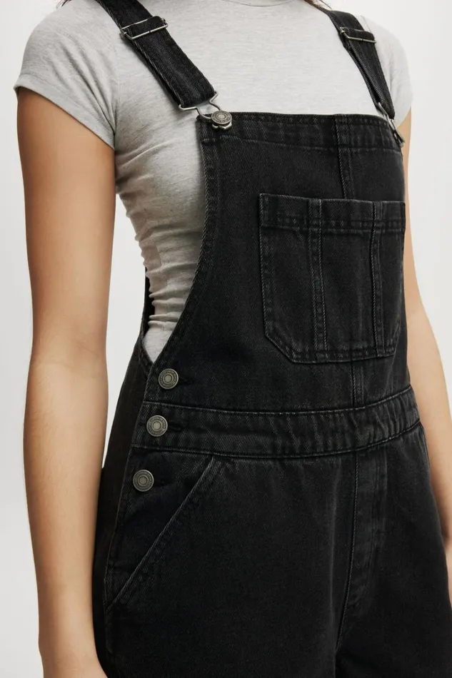 Women Shorts Cotton On Short Denim Overall Graphite Black Women Shorts Cotton On Short Denim Overall Graphite Black