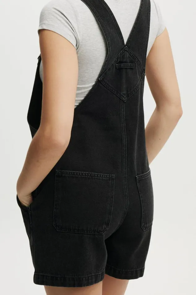 Women Shorts Cotton On Short Denim Overall Graphite Black Women Shorts Cotton On Short Denim Overall Graphite Black