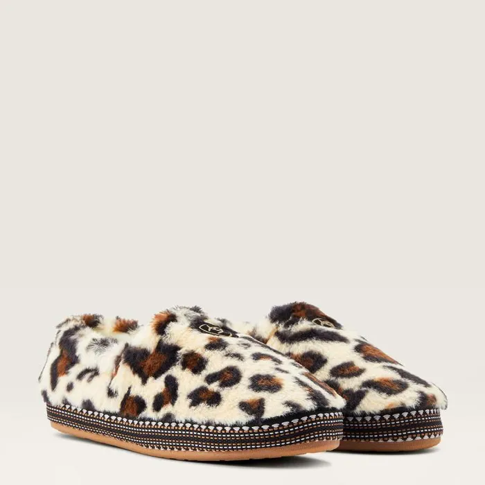 Women Slippers Ariat Snuggle Fuzzy Cream Leopard Print Women Slippers Ariat Snuggle Fuzzy Cream Leopard Print