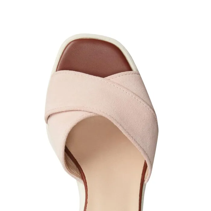 Women Suede Wedge Sandal Peach Fratelli Rossetti Sandals Women Suede Wedge Sandal Peach Fratelli Rossetti Sandals