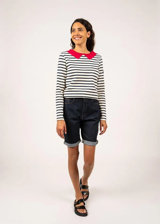 Women Summer Collection Saint James VIRE Ecru Navy Red
