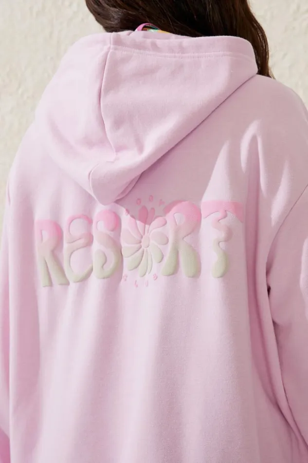 Women Sweats and Hoodies Cotton On Beach Fleece Hoodie Washed Neon Crushresort Club Women Sweats and Hoodies Cotton On Beach Fleece Hoodie Washed Neon Crushresort Club