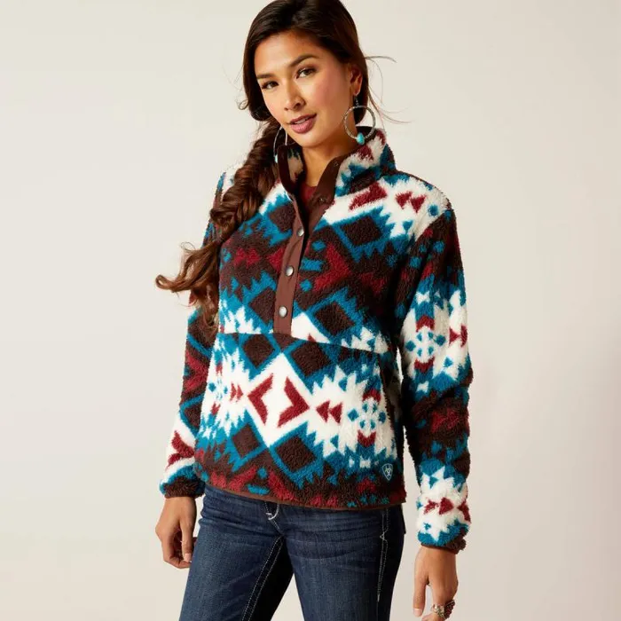Women Sweatshirts and Hoodies Ariat Berber Snap Front Sweatshirt Plainsview Print Women Sweatshirts and Hoodies Ariat Berber Snap Front Sweatshirt Plainsview Print