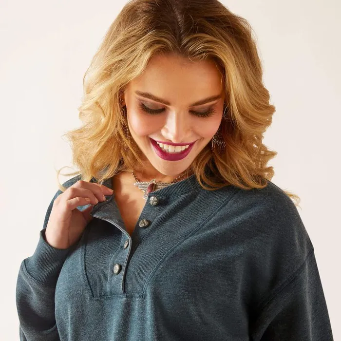 Women Sweatshirts and Hoodies Ariat Ponderosa Crew Sweatshirt Reflecting Pond Women Sweatshirts and Hoodies Ariat Ponderosa Crew Sweatshirt Reflecting Pond