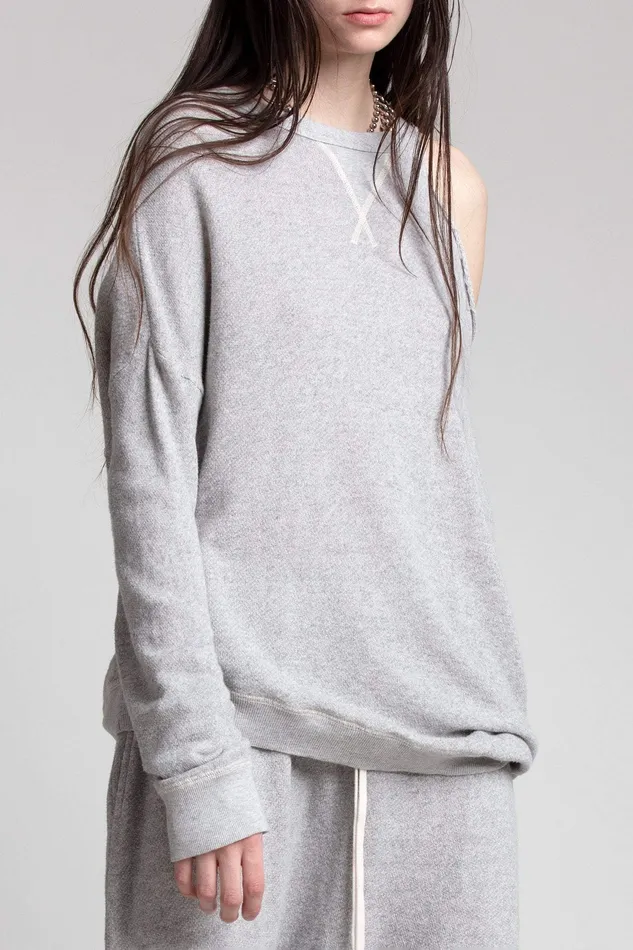 Women Sweatshirts R13 Distorted Sweatshirt 8211 Heather Grey Women Sweatshirts R13 Distorted Sweatshirt 8211 Heather Grey
