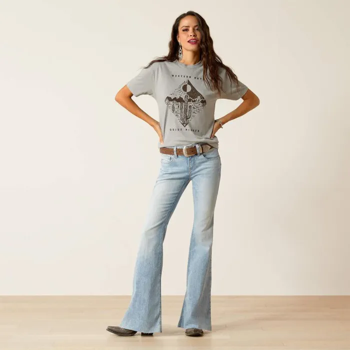 Women TShirts and Tops Ariat Ariat Day And Night TShirt Stone Heather Women TShirts and Tops Ariat Ariat Day And Night TShirt Stone Heather