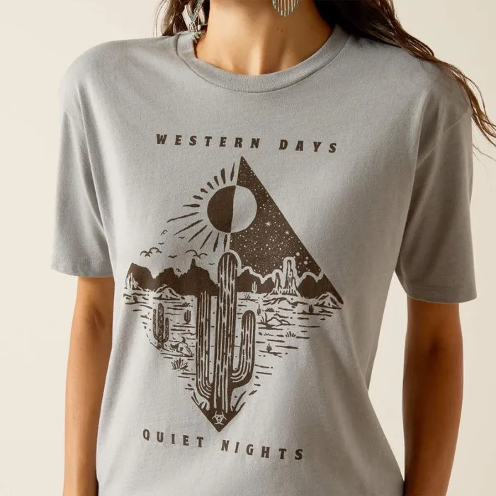 Women TShirts and Tops Ariat Ariat Day And Night TShirt Stone Heather Women TShirts and Tops Ariat Ariat Day And Night TShirt Stone Heather