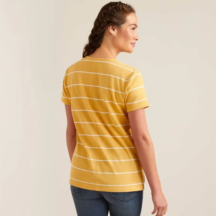Women TShirts and Tops Ariat Fairford TShirt Ochre Stripe Women TShirts and Tops Ariat Fairford TShirt Ochre Stripe