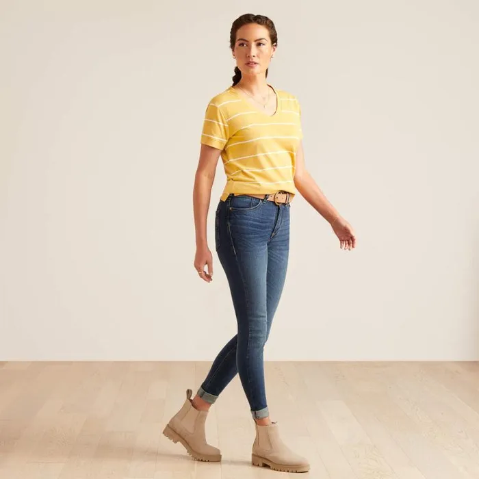 Women TShirts and Tops Ariat Fairford TShirt Ochre Stripe Women TShirts and Tops Ariat Fairford TShirt Ochre Stripe