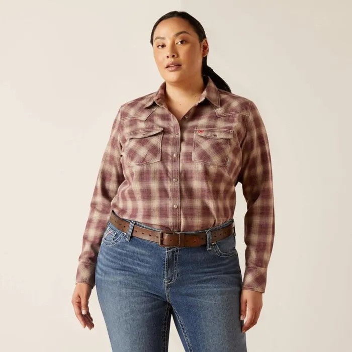 Women TShirts and Tops Ariat FR Oakley Retro Fit Snap Work Shirt Peppercorn Women TShirts and Tops Ariat FR Oakley Retro Fit Snap Work Shirt Peppercorn