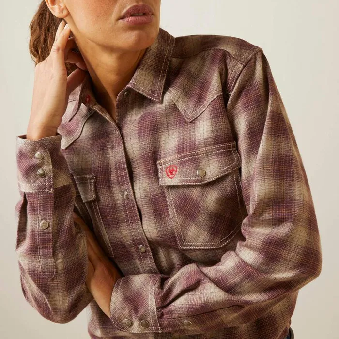 Women TShirts and Tops Ariat FR Oakley Retro Fit Snap Work Shirt Peppercorn Women TShirts and Tops Ariat FR Oakley Retro Fit Snap Work Shirt Peppercorn