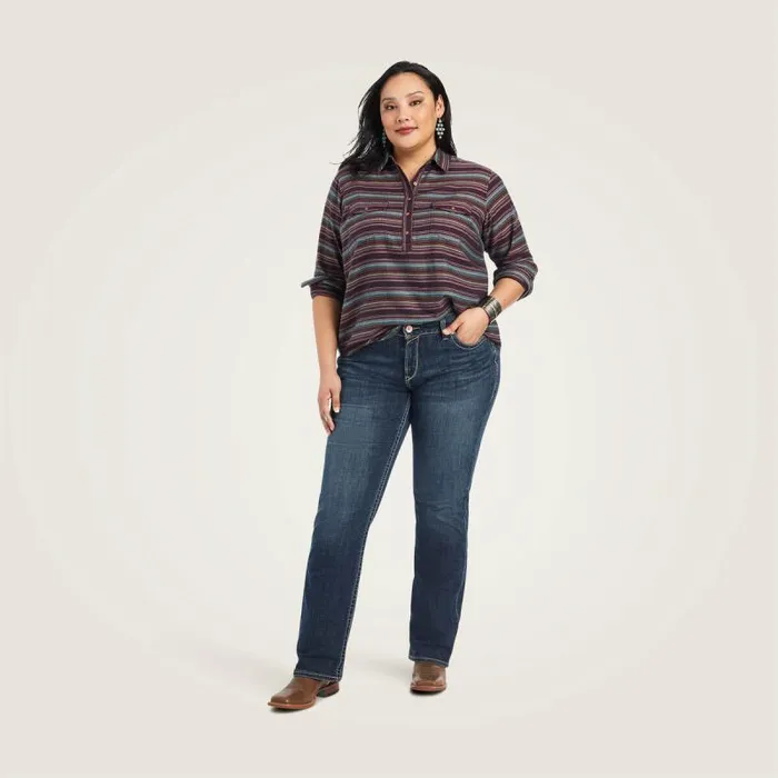 Women TShirts and Tops Ariat REAL Billie Jean Popover Shirt Roadside Stripe Women TShirts and Tops Ariat REAL Billie Jean Popover Shirt Roadside Stripe